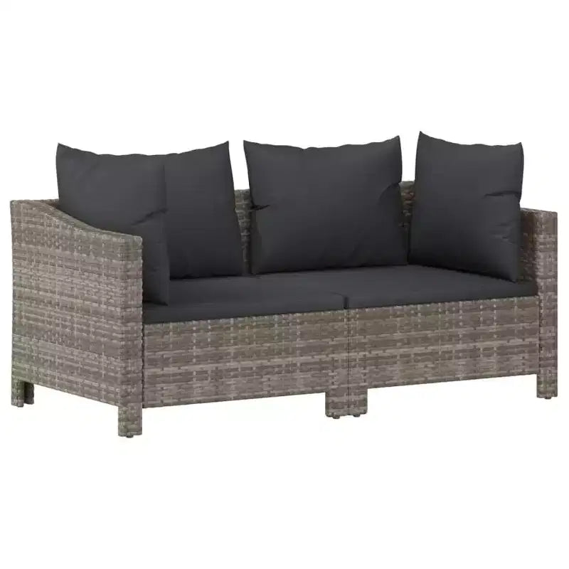 vidaXL 5-delige loungeset voor buiten met kussens, grijs polyrotan