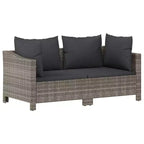 vidaXL 5-delige loungeset voor buiten met kussens, grijs polyrotan