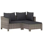 vidaXL 5-delige loungeset voor buiten met kussens, grijs polyrotan
