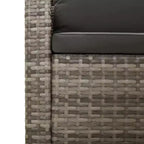 vidaXL 5-delige loungeset voor buiten met kussens, grijs polyrotan