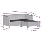 vidaXL 5-delige loungeset voor buiten met kussens, grijs polyrotan
