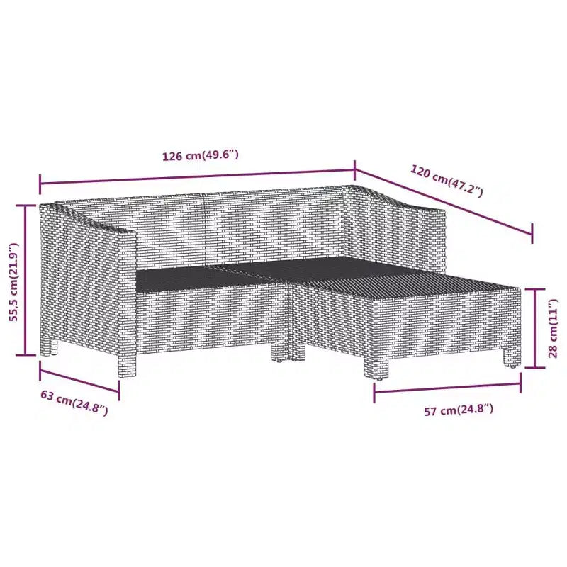 vidaXL 5-delige loungeset voor buiten met kussens, grijs polyrotan