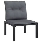 Ensemble de salon de jardin vidaXL, canapé modulable pour terrasse, en résine tressée noire et grise