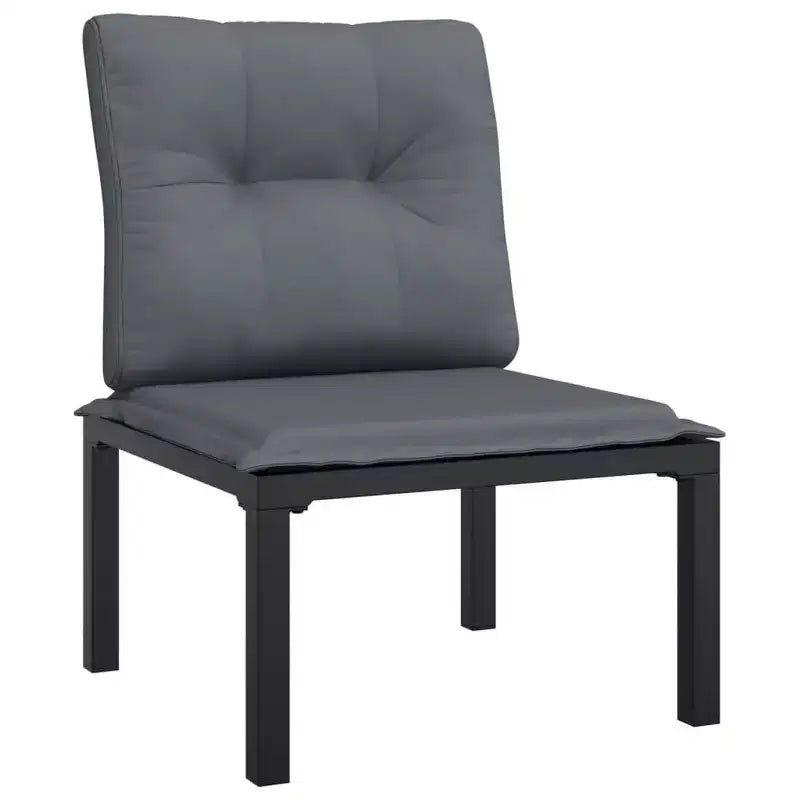 Ensemble de salon de jardin vidaXL, canapé modulable pour terrasse, en résine tressée noire et grise