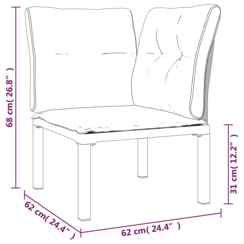 vidaXL 9-delige loungeset voor de patio, zwart en grijs polyrotan