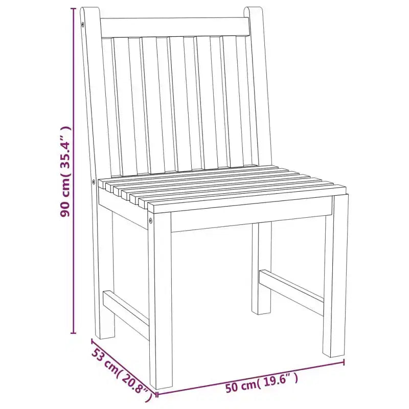 vidaXL Garden Dining Set Natural Teak Solid Teak Wood Medium