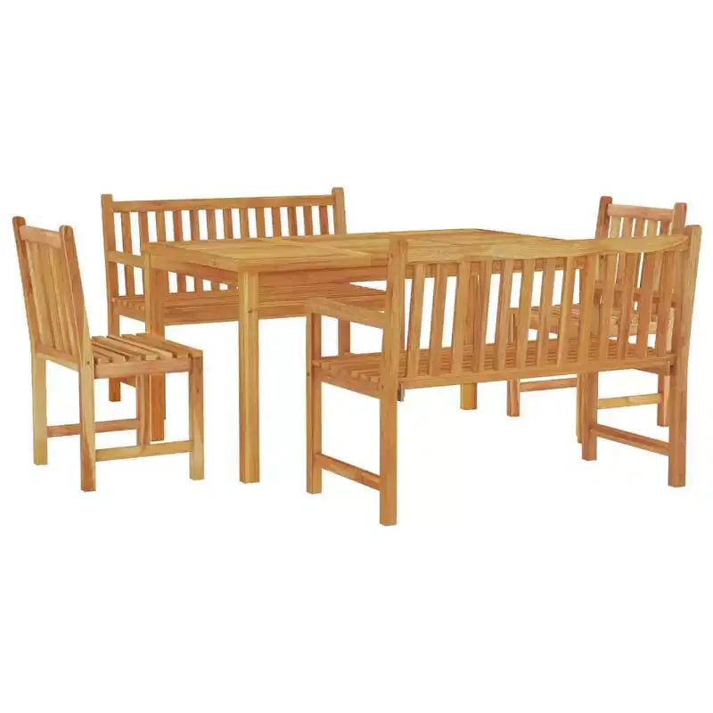 vidaXL Garden Dining Set Natural Teak Solid Teak Wood Medium