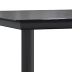 vidaXL tuin-eetset van zwart staal, PE-rattan, standaard stapelbaar - zwart, tafellengte 63, 6-delig