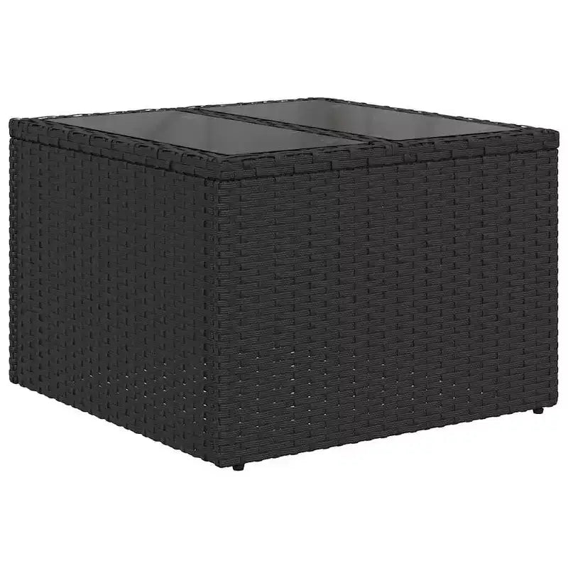 vidaXL 7-delig tuinbankstel met kussens, zwart en blauw polyrotan