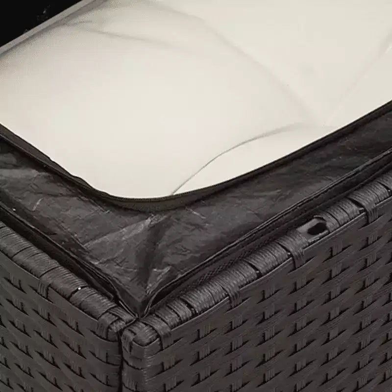 vidaXL grote modulaire tuinbankset van zwart en crèmewit PE-rattan