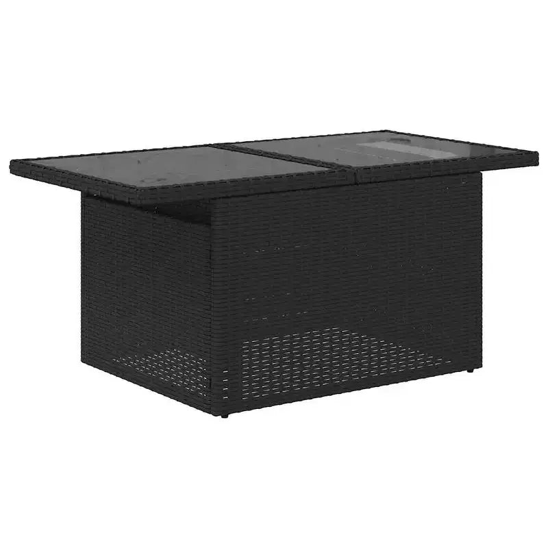 vidaXL loungeset voor de patio met kussens, tafel en banken, 8-delig, polyrotan - zwart