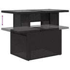 vidaXL loungeset voor de patio met kussens, tafel en banken, 8-delig, polyrotan - zwart