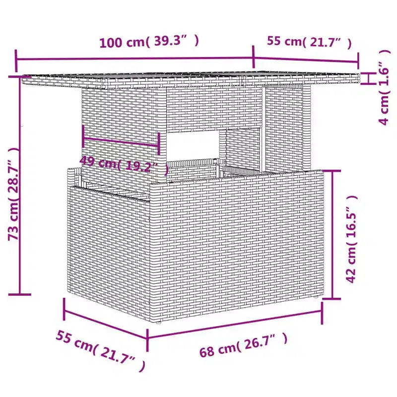 vidaXL modulaire tuinbankset van zwart PE-rattan, 11-delig