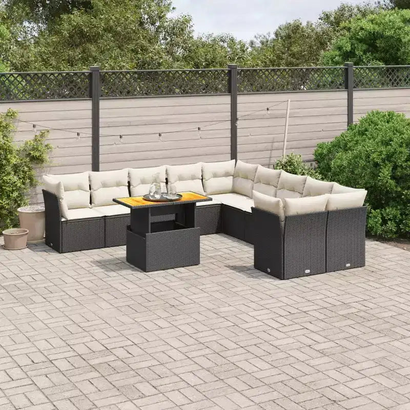 vidaXL modulaire tuinbankset van zwart PE-rattan, 11-delig