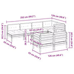 vidaXL loungeset voor de tuin, wasbruin en crèmewit