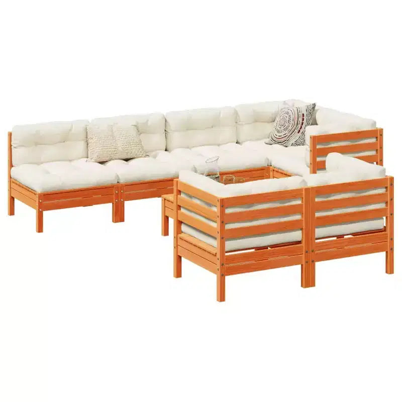 vidaXL loungeset voor de tuin, wasbruin en crèmewit