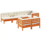 vidaXL loungeset voor de tuin, wasbruin en crèmewit