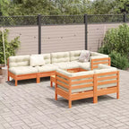 vidaXL loungeset voor de tuin, wasbruin en crèmewit