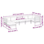 vidaXL Garden Sofa Set Wax brown Solid pine wood Large Modular