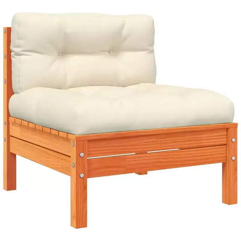 vidaXL Garden Sofa Set Wax brown Solid pine wood Large Modular