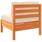 vidaXL Garden Sofa Set Wax Brown, Cream Solid Pine Wood, Oxford Fabric