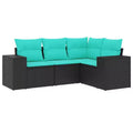 vidaXL Patio Sofa Set Black, Blue - Black and Blue Without Table
