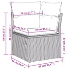vidaXL Patio Sofa Set Black, Blue - Black and Blue Without Table