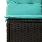 vidaXL Patio Sofa Set Black, Blue - Black and Blue Without Table