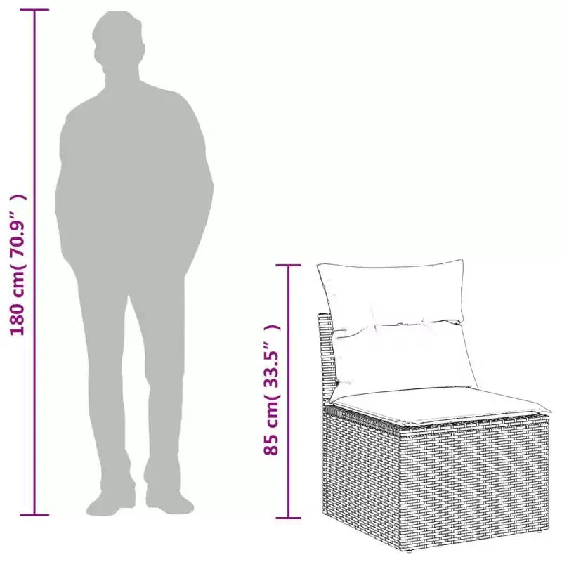 vidaXL Patio Sofa Set Black, Blue - Black and Blue Without Table