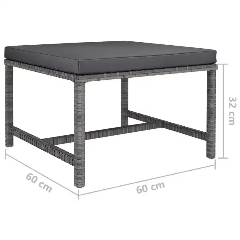 vidaXL 4-delige loungeset voor buiten - tuinmeubelen met kussens - weerbestendig polyrotan - grijs/antraciet - eenvoudig te reinigen en te onderhouden