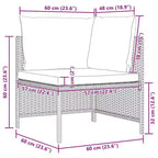 vidaXL 4-delige loungeset voor buiten - tuinmeubelen met kussens - weerbestendig polyrotan - grijs/antraciet - eenvoudig te reinigen en te onderhouden