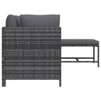 vidaXL 4-delige loungeset voor buiten - tuinmeubelen met kussens - weerbestendig polyrotan - grijs/antraciet - eenvoudig te reinigen en te onderhouden