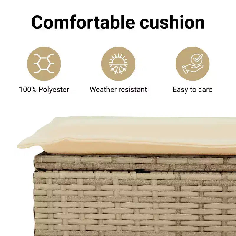 vidaXL Garden Sofa Set Beige, Cream White