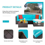Celebalcony 5 Piece Patio Conversation Set All Weather Wicker Rattan Patio Sofa Outdoor Sectional Seating Group With Cushions
