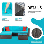 Celebalcony 5 Piece Patio Conversation Set All Weather Wicker Rattan Patio Sofa Outdoor Sectional Seating Group With Cushions