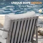 HAPPATIO 7 Pieces Outdoor Conversation Set with 1 Three-Seater Sofa, Coffee Table, Loveseat, 2 Sofas