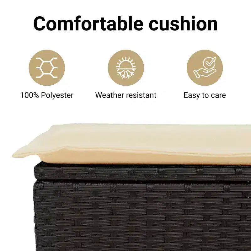 vidaXL tuinset zwart, crèmewit