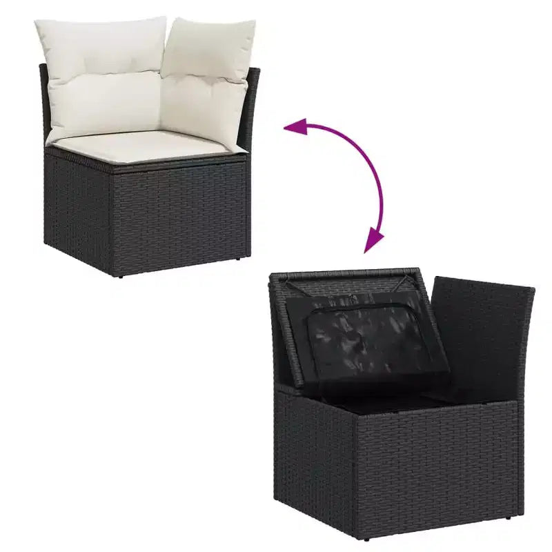 vidaXL tuinset zwart, crèmewit