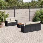 vidaXL Garden Sofa Set Black Poly Rattan Large Modular Garden Sofa Set
