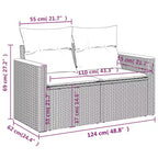 vidaXL Garden Sofa Set Black PE rattan 6-Piece Set Modular