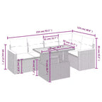vidaXL Garden Sofa Set Black PE rattan 6-Piece Set Modular