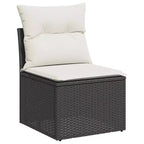 vidaXL Garden Sofa Set Black PE rattan 6-Piece Set Modular