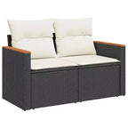 vidaXL Garden Sofa Set Black PE rattan 6-Piece Set Modular