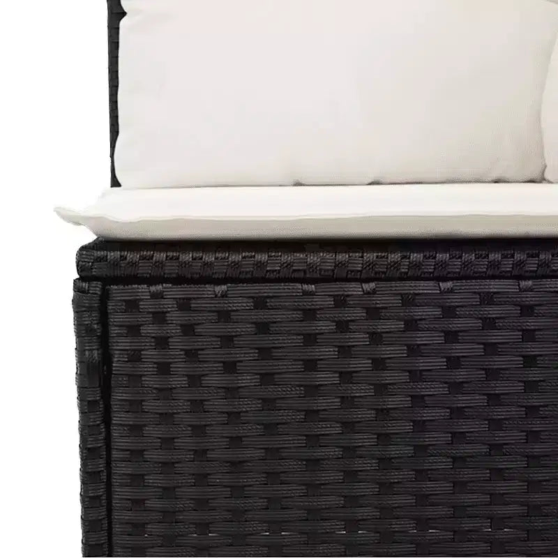 vidaXL Garden Sofa Set Black PE rattan 6-Piece Set Modular