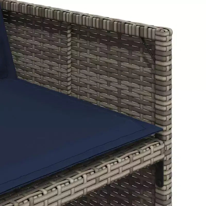 vidaXL 17 Piece Patio Dining Set with Cushions Gray Poly Rattan