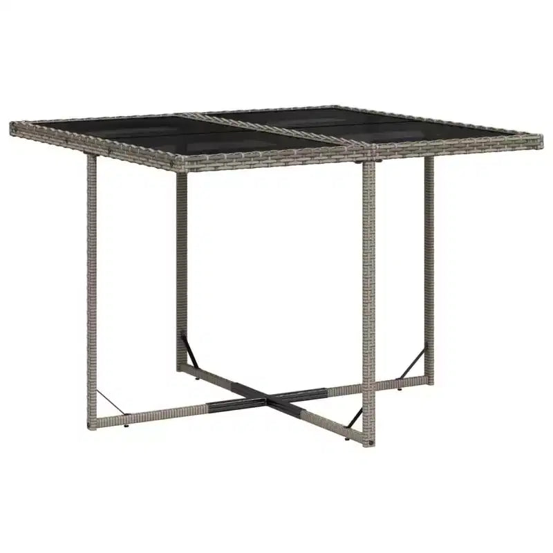 vidaXL Patio Dining Set of 10 Gray PE Rattan Large Collapsible