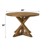 GDFStudio Sandra moderne 5-delige eettafelset van verweerd hout met 4 gestoffeerde stoelen