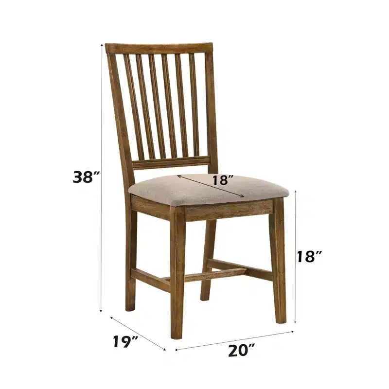 GDFStudio Sandra moderne 5-delige eettafelset van verweerd hout met 4 gestoffeerde stoelen