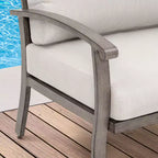 HAPPATIO aluminium tuinmeubelset van 5 delen voor buiten, terrasstoelen met voetenbankjes en bijzettafel, loungeset voor veranda en tuin (grijs)