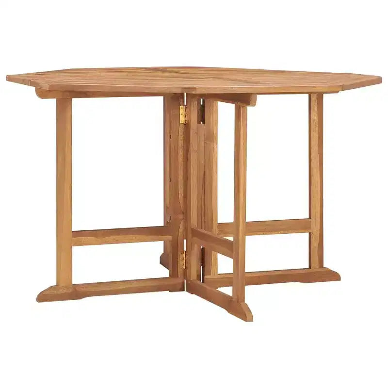 vidaXL 5-Piece Foldable Patio Dining Set - Solid Teak Wood - Weather Resistant Outdoor Furniture - Easy Assembly - Space Saving